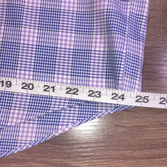 Men's Pre Owned Brooks Brother Blue & Purple Plaid Shirt Large - Picture 7 of 9